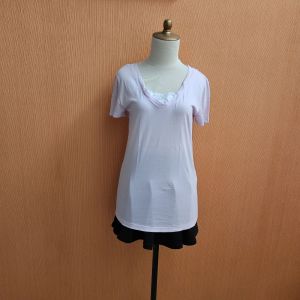 atasan kaos wanita pink muda pastel FOREVER21 cewek M L lengan pendek santai nyaman