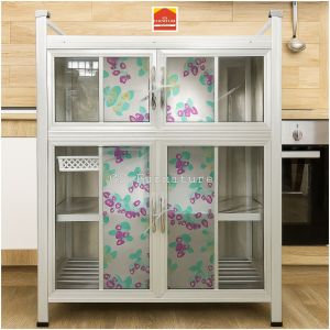 GS Furniture ตู้กับข้าว ตู้กระเบื้องสีขาว 3 ชั้น ตู้อลูมิเนียม ตู้วางเตาเเก๊ส ตู้วางไมโคเวฟ กว้าง 80×ลึก 47×สูง113ซม.(จัดส่งเฉพาะใน ก ท ม.เเละเขตปริมณฑลที่ร้านกำหนด) 🙂