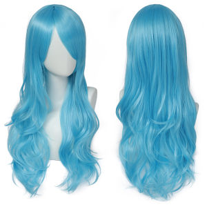 Cat Eight Long Hair Wig Womens Micro-Curly Wave Head Cover 70cm Smoke Pink Purple Silver White Brown Raw Material Cosplay Accessory