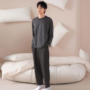 Miiow | Pure Cotton Sleepwear Long Sleeve Round Neck Home Clothes Casual Comfortable Spring Summer New Arrival For Men Catman Brand
