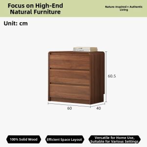 HESHIBOYA | Modern Minimalist Solid Wood Vanity Table with Storage