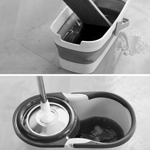 [2 in 1] Borong365 Set Mop Lantai Separation Spin Mop Set Dirty Water Separation Mop Square Flat Mop Bucket Set