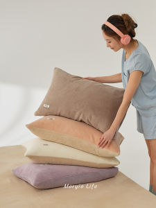 Bọc Gối Nhung San Hô Dày Hai Lớp Đơn Giản Ấm Áp Vải Nhung Sữa Bọc Gối Hình Chữ Nhật Khóa Kéo Dùng Cho Mọi Lứa Tuổi