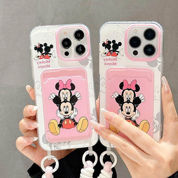 Disney Mickey Minnie Mouse Card Holder Phone Case Compatible for