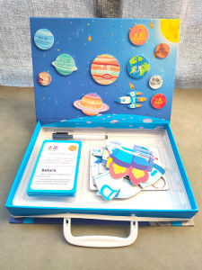 Eight Planets of the Solar System Astronauts Explore Space Magnetic Jigsaw Model Card Gift Box Kids Educational Toys