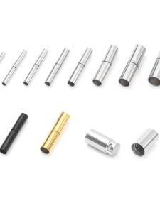 Mặt Dây Thép không gỉ Móc Cài Thép Titan Hạt Cơm Móc Cài Dây Da Móc Cài cho DIY Phụ Kiện Trang Sức