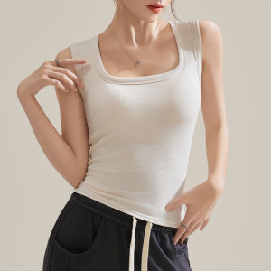 MiiOW | เสื้อกั๊กสายเดี่ยวแบบสวมหัวแขนกุดสำหรับผู้หญิงในฤดูใบไม้ผลิและฤดูร้อน เสื้อกั๊กแบบสวมหัวแขนกุดแบบสวมหัวสำหรับผู้หญิง