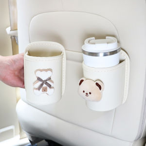 Car Seat Back Cup Holder Leather Hanging Storage Organizer Beverage Rack Decorative Vehicle Interior Accessories