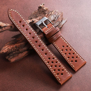 Handmade Cowhide Strap 18mm 20mm 22mm Vintage Brown Black Leather Watch Band for Seiko for Omega Wristband Breathable Bracelets
