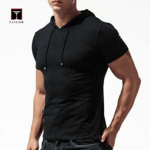 TAILOR  Hoodie Cotton Solid Tees Hoodies Summer Short Sleeve Shirts M-3XL Top Casual T Shirt Men