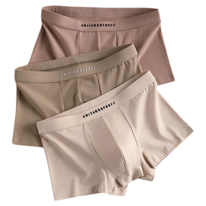 JIAZINI | Mens Cotton Antibacterial Boxer Shorts Sports Briefs Mid Waist Design Comfortable Breathable Cotton Fabric Pure Color