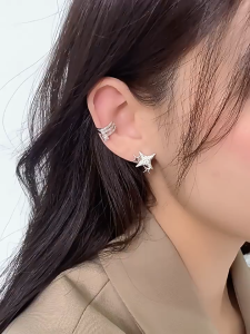 Kawaii Star Earrings with 925 Silver Sparkling Zircon Stud Earrings for Everyday Wear Cute Celestial Jewelry