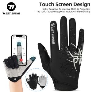 West Biking | WEST BIKING Spider Cycling Gloves Full Finger & Half Finger Touch Screen Shock Absorbing Breathable Non-Slip MTB Road Bike Bicyc