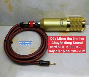 Dây Mic thu âm +5v chuyên dùng K10 H9H300....có nhiều độ dài để lựa chọn