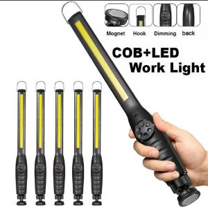 Multi-function COB+LED Work Light Handheld Portable Work Light Magnetic Work Light USB Camper Van Repair Machine Garage Emergency Inspection Light