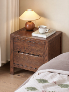 YUANSHI YUANSU | Modern Simple Nordic Style Solid Wood Bedside Cabinet Storage