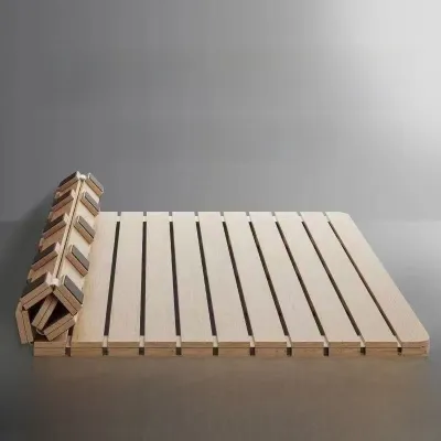 Thickened Tatami Bed Frame Pine Wood Solid Wood Foldable Back Support Moisture Proof Breathable Single Person Bed Frame