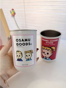Japanese Style 304 Stainless Steel Water Cup Couple Household Toothbrush Cup Cute Creative Gargle Cup Kids Good-looking Tooth Cup