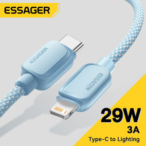 Essager PD 29W Type C To Lightning USBC Cable Macaron C-L Cable For iPhone 14 13 12 11 Pro Max Xs Plus iPad Macbook Wire 27W 20W Fast Charging Type-C To Lighting Data Cord