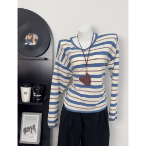 HUOLISI | Korean Style Striped V-neck Knitwear