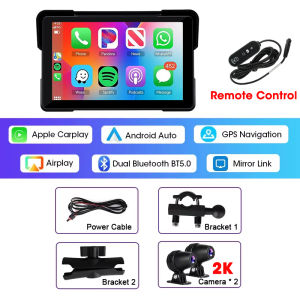 5/7inch Motorcycle Navigation GPS Carplay DVR Wireless Android Auto IPX7 Display Screen Portable Moto Monitor Freedconn