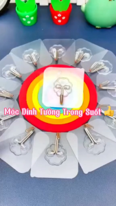 COMB0 10 móc dán tường chịu lực trong suốt 6x6cm Độ bám dính tốt Dễ sử dụng Dán được trên nhiều bề mặt thông minh tiện lợi với mọi nơi móc treo dán tường chịu lực siêu chắc tiện dụng giúp không gian gọn gàng