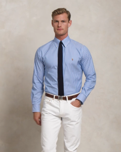 Polo Ralph Lauren Men Custom Fit Striped Pinpoint Oxford Shirt