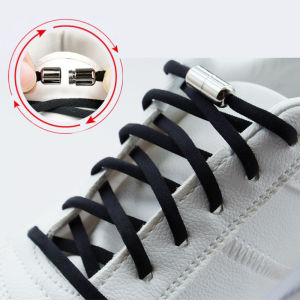 No Tie Shoe Laces Press Lock Shoelaces Without Ties Elastic Laces Sneaker Kids Adult 105MM Widened Flat Shoelace for Shoes