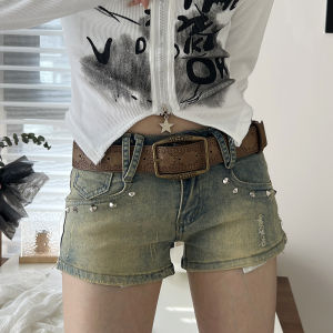 Retro Punk Pattern Belt Men and Women Universal Decoration 2024 New Arrival Maillard Style Belt with Skirt Denim
