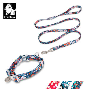 TRUELOVE Escape Proof Cat Collar and Leash Set Adjustable Pet Collar Lightweight Soft Comfortable Durable for Kittens Cats
