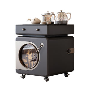VANSO | Solid Wood Mobile Antique Style Hot Pot Integrated Tea Cart