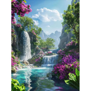 Mountain Waterfall Landscape Artwork Jigsaw Puzzle 500/1000/1200/2000PCS Stress Relief Puzzle Wall Art Decor Gift