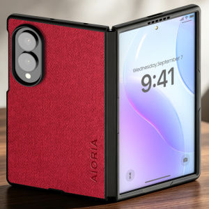 Luxury Textile Leather Case for Samsung Galaxy Z Fold 8 Soft TPU with Hard PC 3in1 Material Phone Cover funda Coqua