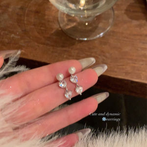 Pure Silver Pearl Heart Shaped Earrings for Women No Piercing Required Fashionable Minimalist Ear Jewelry Clip-On Earrings