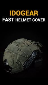 IDOGEAR Tactical Helmet Cover For Fast Helmet with NVG Battery Pouch M/L Size Fast Helmet Cloth 3813