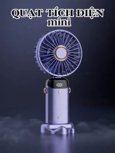 Quạt cầm tay tích điện dung lượng pin khủng 10.000 mAh cao nhất trên thị trường quạt mini HSON 5 tốc độ gió linh hoạt