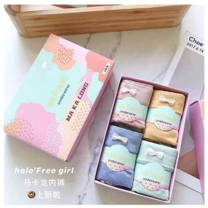 马卡龙少女内裤 (1套4件) Macaron Girls Underwear 身力女性我们内裤一定要定时更换。马卡龙少女内裤😍石墨烯抗菌一盒4件马卡龙颜色😍柔软舒适蕾丝波纹边+蝴蝶结#满满少女心#好物种草 #家居好物
