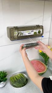 Plastic Food Cling Wrap Dispensers: Foil Holder Kitchen Storage Accessories Utensils Aluminum Foil and Film Dispenser