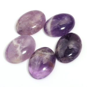 2-10pcs/lot Natural Stone Cabochon Beads Purple Amethyst Oval Cabochon Cameo Loose Beads For Jewerly Making DIY Ring Pendants