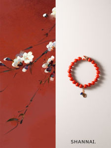 Original Design Natural Cantonese Material Handmade Red Coral Bracelet for Women New Chinese Style Fashion Jewelry Accessory