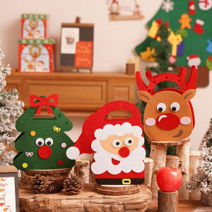 Christmas Gift Bag Creative Felt Cloth Kids Candy Gift Bag Christmas Eve Satchel Apple Bag