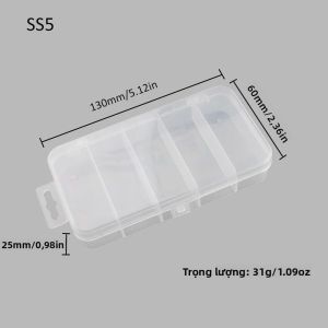 3 Kích Thước Trong Suốt 5 Lưới Câu Cá Hộp Bảo Quản Mồi Phụ Kiện Người Tổ Chức Chất Liệu PP Dụng Cụ Câu Cá