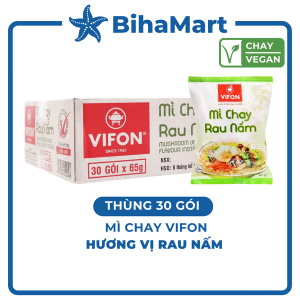 [THÙNG 30 GÓI] - VIFON - Mì Vifon chay hương vị Rau Nấm (65g/gói) - Mì chay ăn liền Vifon Mì chay Vifon Mì gói chay