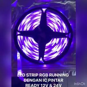 12VOLT/24VOLT - LED STRIP RGB RUNNING OTOMATIS 5 METER IC PINTAR