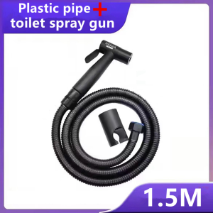 3 in 1 Black Bidet Spray Set with Holder & 1.5m Hose & Handheld Water Spray Bathroom Fixtures Stainless
