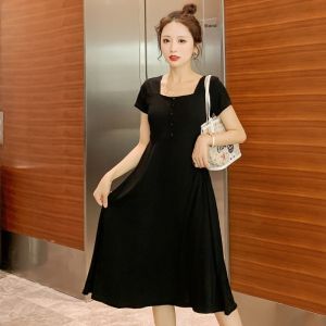 Maternity Slimming Cotton Modal T-Shirt Dress Long Knee-length