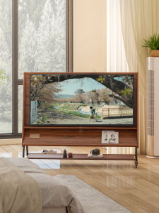 QUYUAN | Vintage Style Mobile Wooden TV Stand with Storage