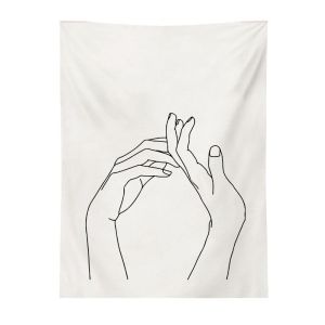 VIKAMA Naked Pink Multi Person Abstract Facial Lines Tapestry Ins Portrait Background Cloth Wall Decoration Room Decoration