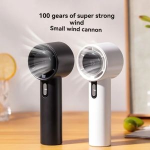 Portable Handheld Turbo Fan High-capacity Lithium Battery Personal Fan Motor Adjustable 100 Gears for Indoor and Outdoor Use