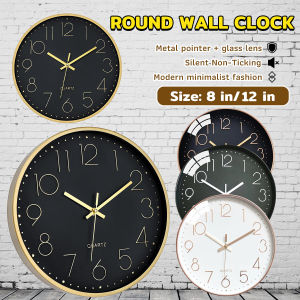 Vacaka Wall Clock Silent Non-Ticking Round Wall Clock Modern Simple Style Fashion Watch